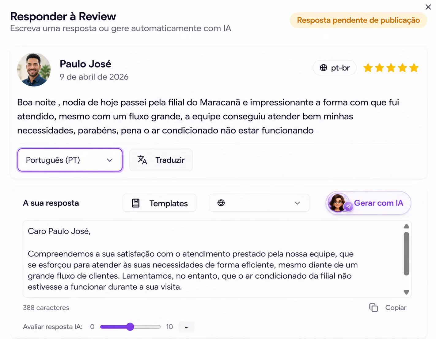 Responder à Review com IA